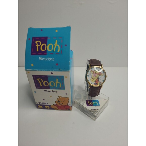 Vintage Timex Pooh Watches TIGGER Watch NIB Leather Adjustable - Picture 1 of 3